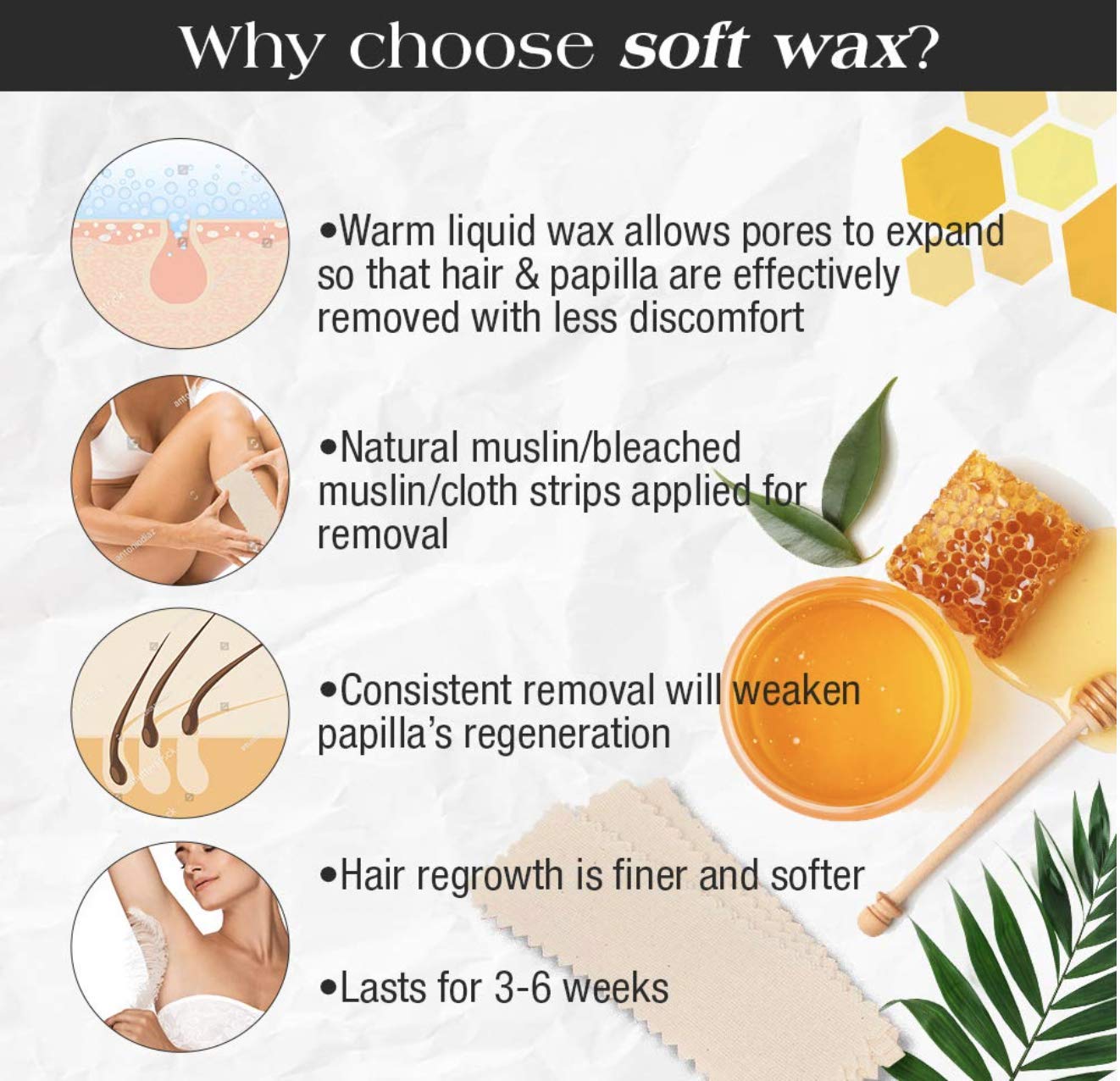 Hot All Purposes Honey Wax 14oz for Women and Men - Hair Removal on Face, Body, Leg, Lips, Nose, Mustache, Eyebrow, Ear Perfect for Brazilian Beauty and Personal Care Tori + Mika