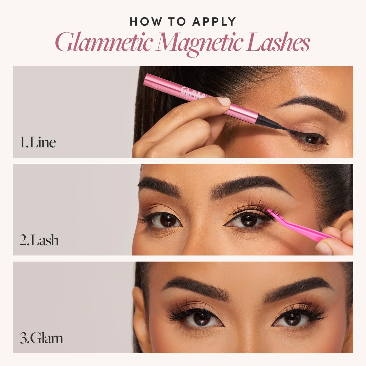 Glamnetic Magnetic Eyelashes - Vixen | Long Magnetic Lashes, 60 Wears Reusable Wispy Faux Mink Lashes, Dramatic Party Lashes - 1 Pair Beauty & Personal Care Glamnetic