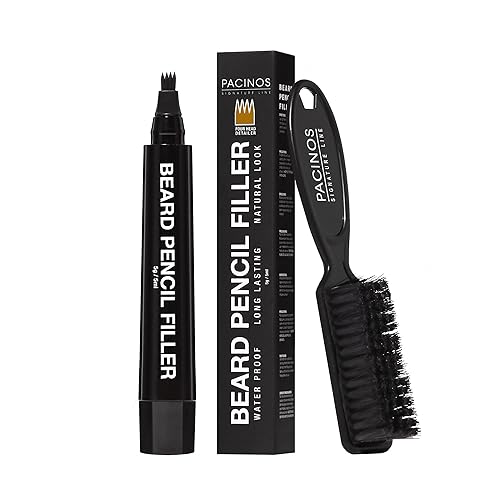 Pacinos Beard Pencil Filler - Water Proof, Long Lasting Coverage & Natural Finish - Beard, Moustache & Eyebrows - Micro-Fork Tip for Seamless Beauty & Personal Care Pacinos