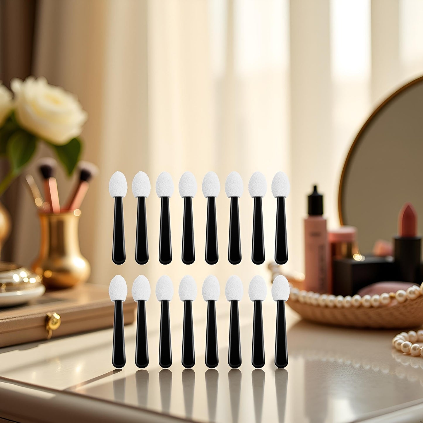100Pcs Black White Small Eyeshadow Applicators Eye Shadow Sponge Applicator Sticks Eye Makeup Applicators Sponge Tip Make up Applicators Eyeshadow Beauty & Personal Care Tnyvm
