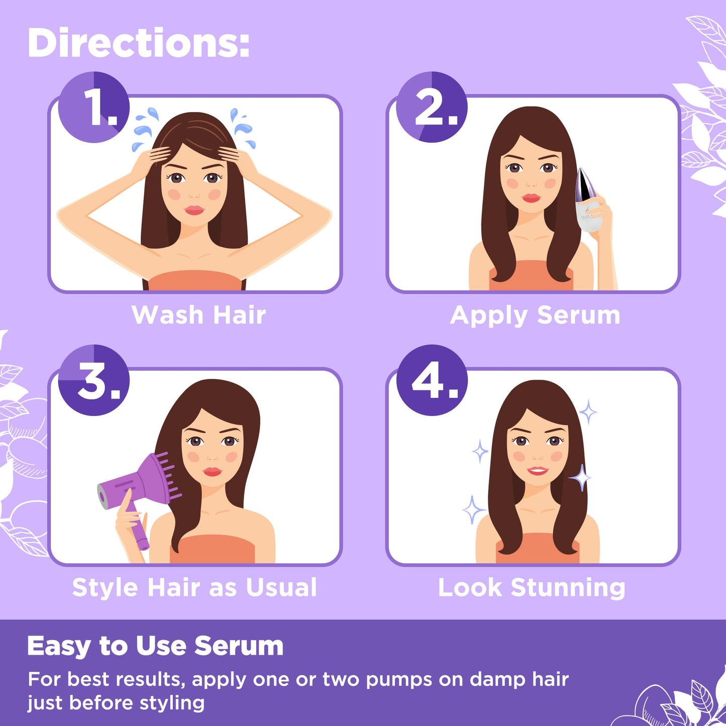 HerStyler Marula Oil Hair Serum - Anti Frizz Serum for Frizzy, Dry and Damaged Hair - Boosts Shine, Straightening - Address Flyaways, Split Ends - 2 Beauty & Personal Care HerStyler