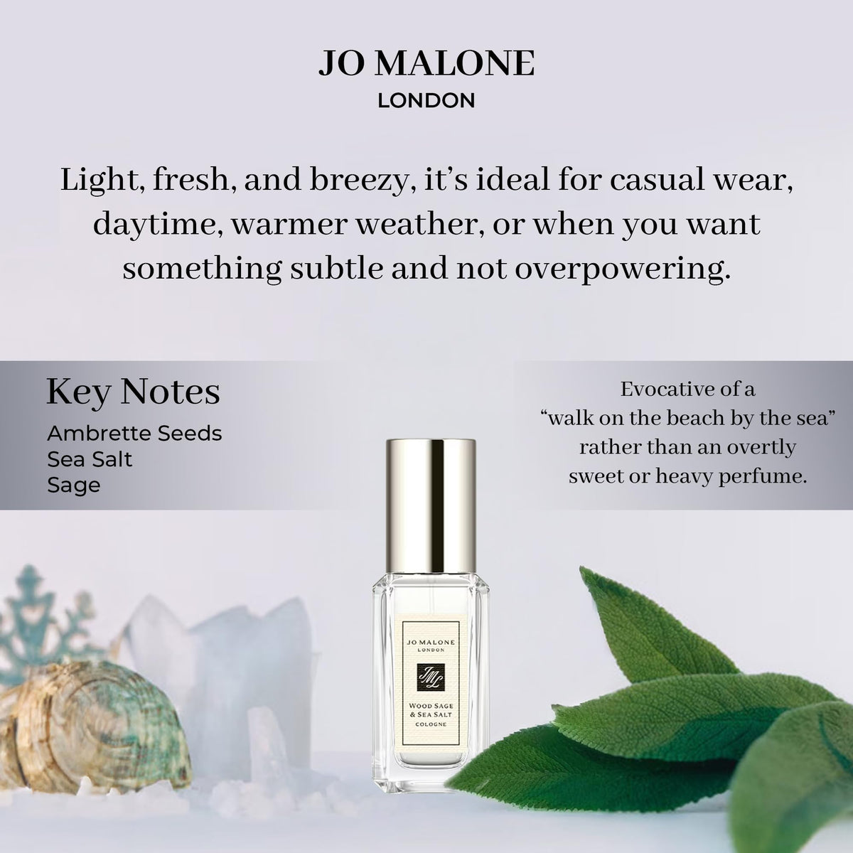 Jo Malone Wood Sage & Sea Salt Cologne Deluxe Sample, 0.3 fl.oz./ 9 ml Beauty & Personal Care Jo Malone