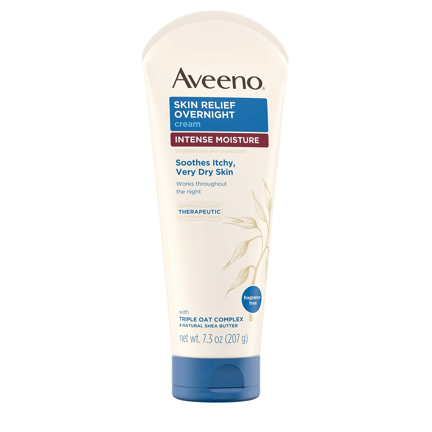 Aveeno Skin Relief Overnight Intense Moisture Cream with Triple Oat Complex & Natural Shea Butter, Therapeutic Dimethicone Skin Protectant for Dry Beauty & Personal Care Aveeno