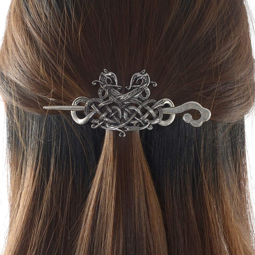 Viking Celtic Hair Clips Hairpins- Viking Hair Accessories Celtic Knot Hair Pins Antique Silver Hair Sticks Irish Hair Decor Accessories for Long Hair Beauty & Personal Care LQQQL