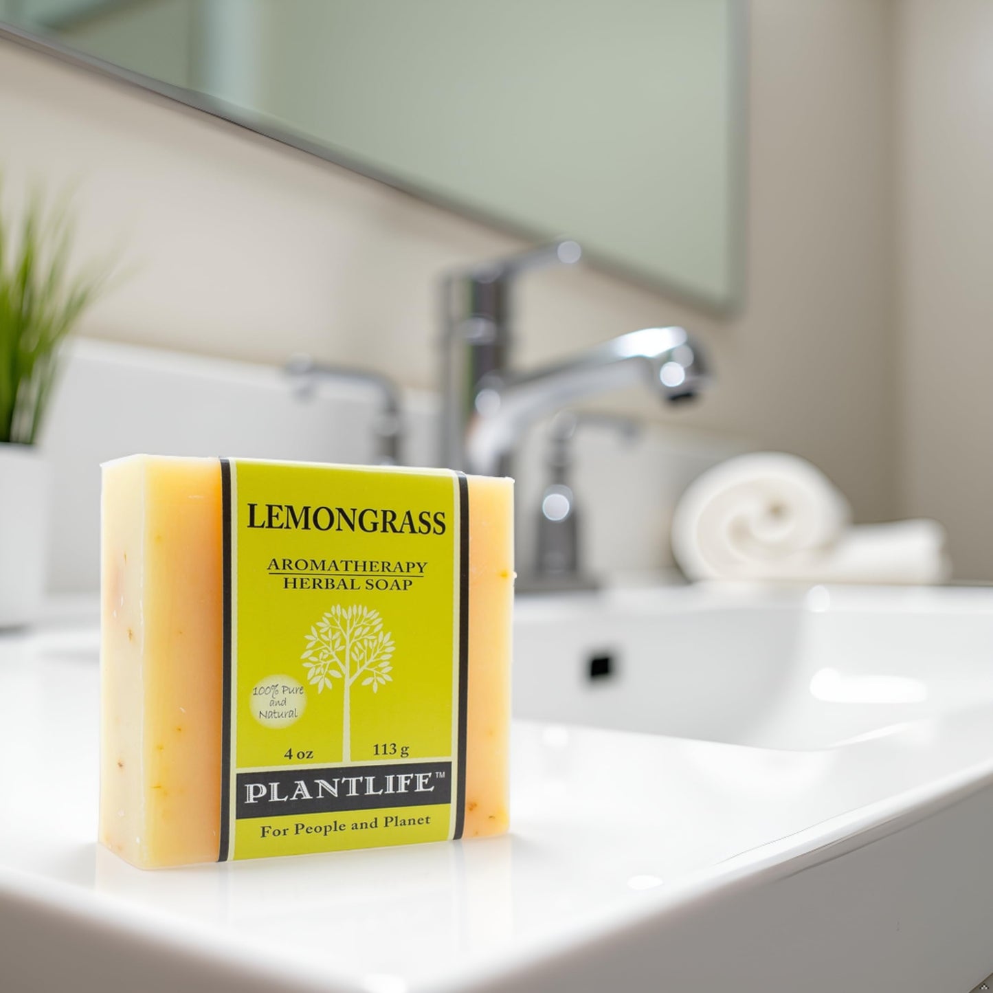 Plantlife Lemongrass 6-pack Bar Soap - Moisturizing and Soothing Soap for Your Skin - Hand Crafted Using Plant-Based Ingredients - Made in California Beauty & Personal Care Plantlife