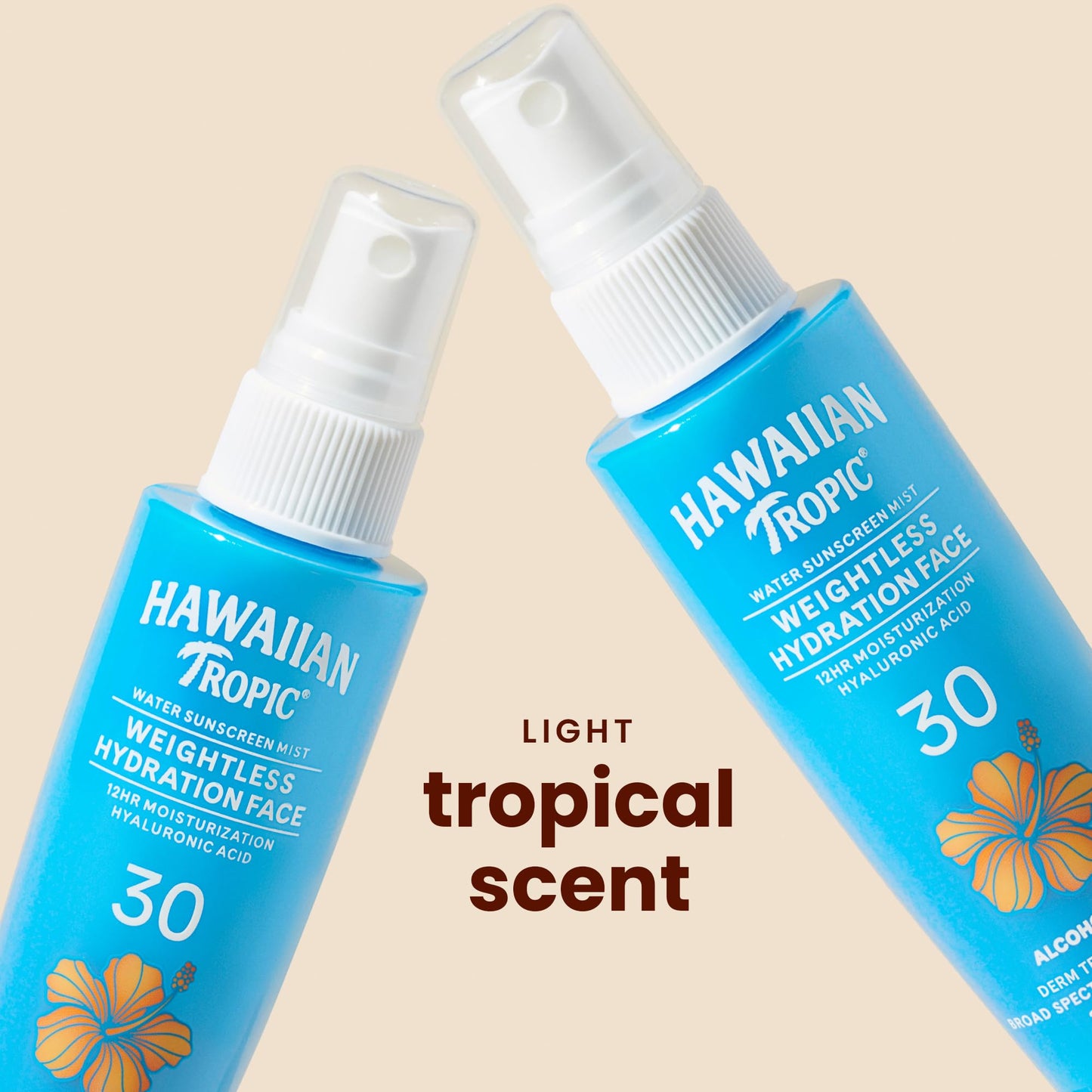 Hawaiian Tropic Weightless Hydration Water Mist for Face SPF 30, 2.1 Fl Oz, Travel Size SPF Face Mist Hydrating Spray, Non-Comedogenic Sunscreen Beauty and Personal Care Hawaiian Tropic