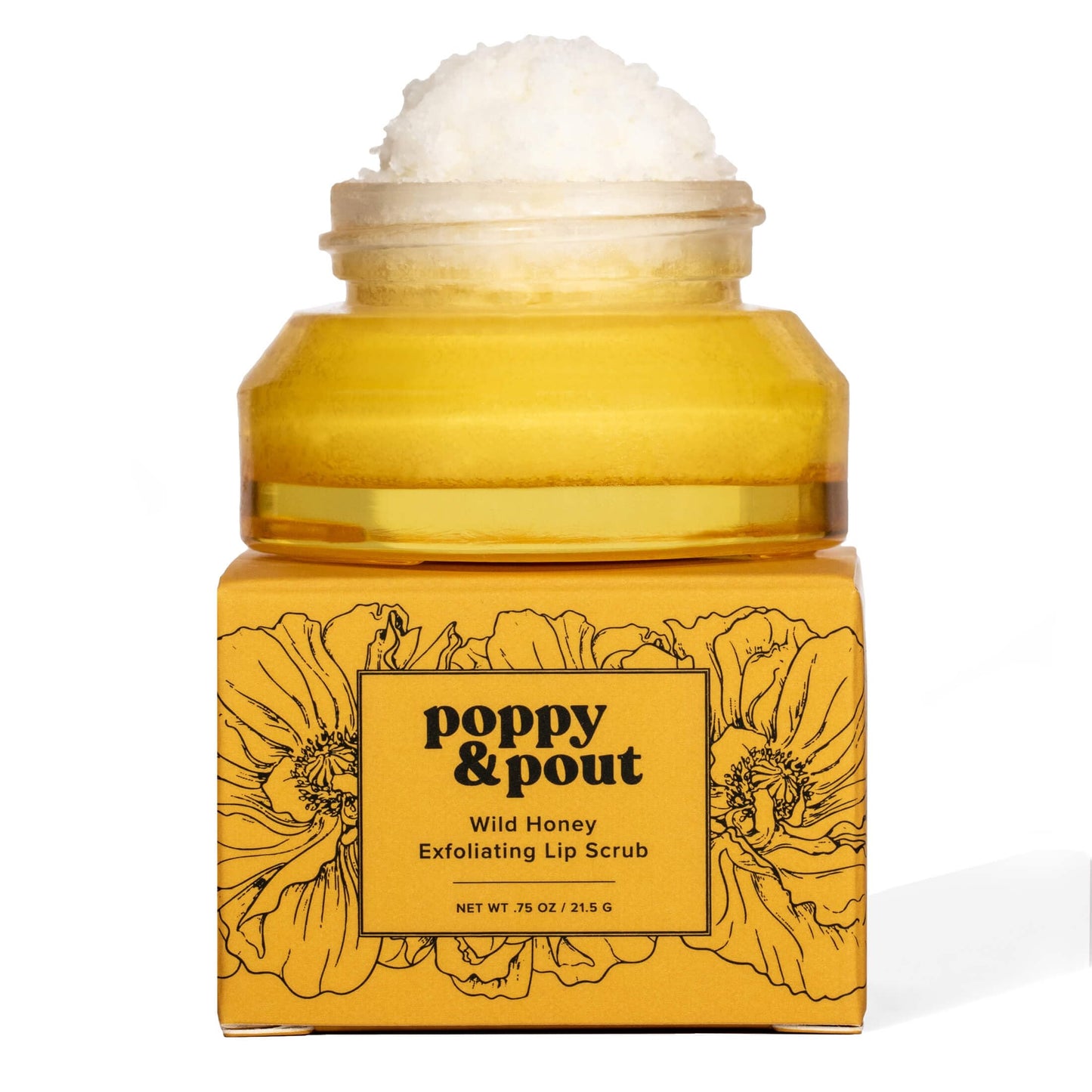 Poppy & Pout Natural Lip Scrub, Moisturizing Sugar Scrub for Dry Lips, Lip Scrubber Exfoliator with Essential Oils Smooths and Hydrates Lips, In Beauty and Personal Care Poppy & Pout