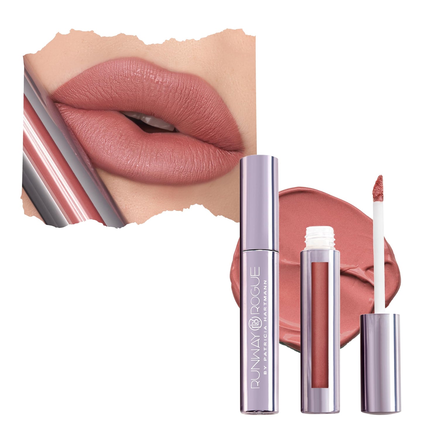 Runway Rogue Velvet Glam Liquid Lipstick, Almost-Matte Terra-Cotta Lipstick with a Hint of Spice, ‘Photogenic’ Beauty & Personal Care Runway Rogue
