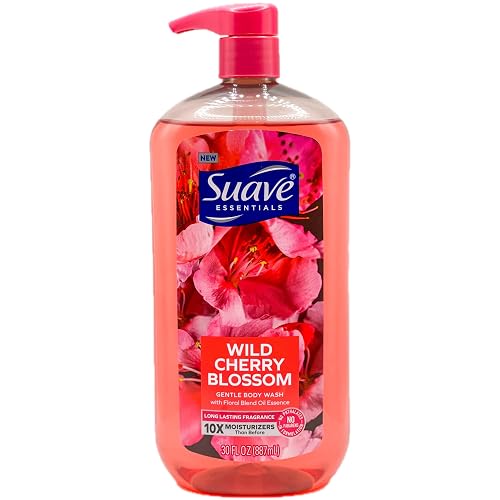 Suave ESSENTIALS WILD CHERRY BLOSSOM BODY WASH WITH SWEET BLEND OIL ESSENCE 30 FL OZ Beauty & Personal Care Suave