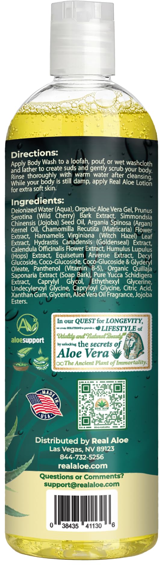 Real Aloe Body Wash with Aloe Vera Essential Oil, 16 Oz Beauty & Personal Care Real Aloe