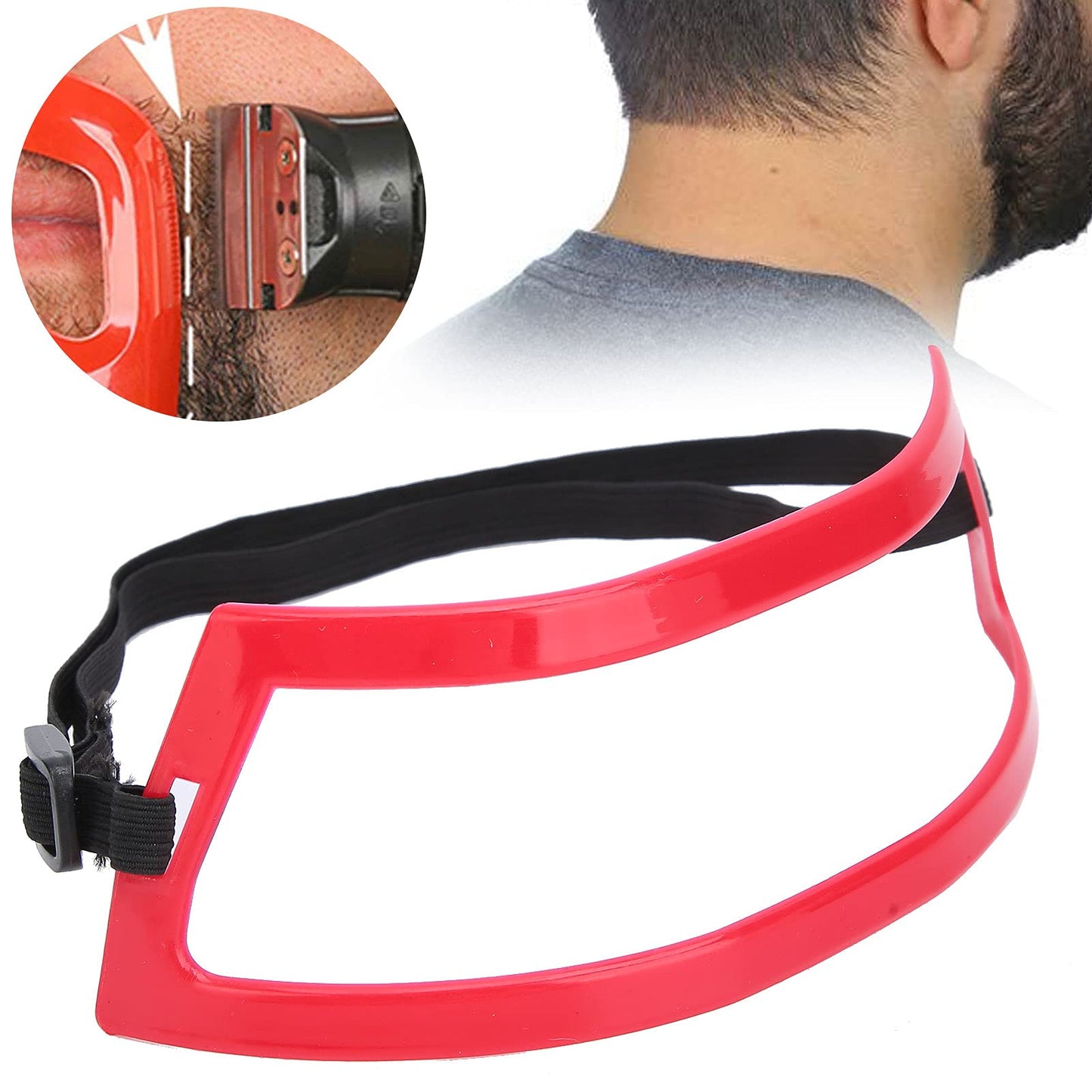Dioche Men Neckline Shaving Template, Neck Hair Trimming Styling Red Hairline Shaping Tools for Trimming, Mustache, Neckline and Hairline Line-up Beauty and Personal Care Dioche