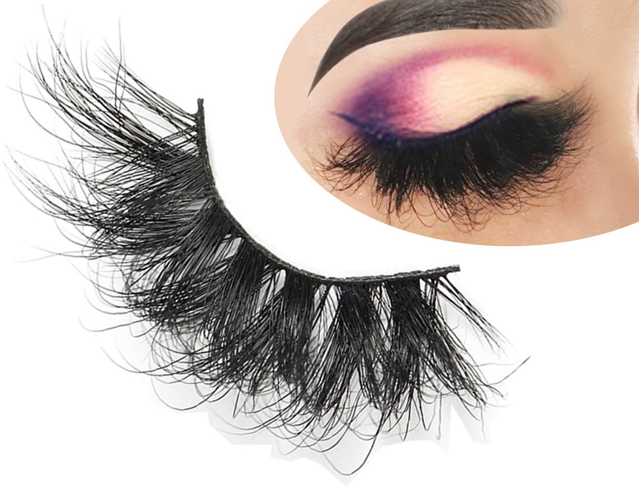 HICOCU 25mm Lashes Mink 3 Pairs False Eyelashes Dramatic Look lashes 25mm Set Pack 3D Lashes Long Volume Mink Eyelashes(WYS-SHD-3) Beauty & Personal Care HICOCU