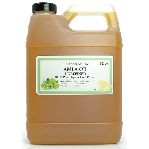 Dr Adorable - 32 oz - Organic AMLA OIL UNREFINED - 100% Pure Cold Pressed Extra Virgin for Healthy Hair and Moisturized Scalp Beauty & Personal Care Dr Adorable