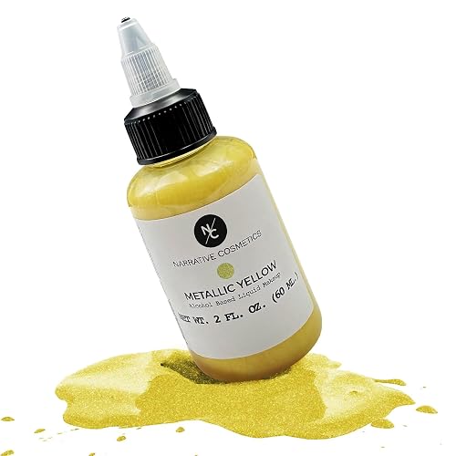 Narrative Cosmetics Metallic Alcohol Airbrush Paints - 2 fl oz, Skin Safe, Quick Dry, Waterproof, Sweatproof, Transferproof Liquid Makeup Beauty & Personal Care Narrative Cosmetics
