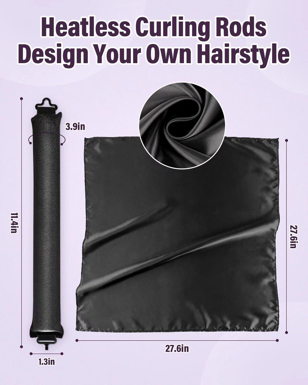 Heatless Hair Curler Overnight Curls-3 Pcs No Heat Curling Blowout Rod to Sleep In,Hair Rollers with Satin Scarf