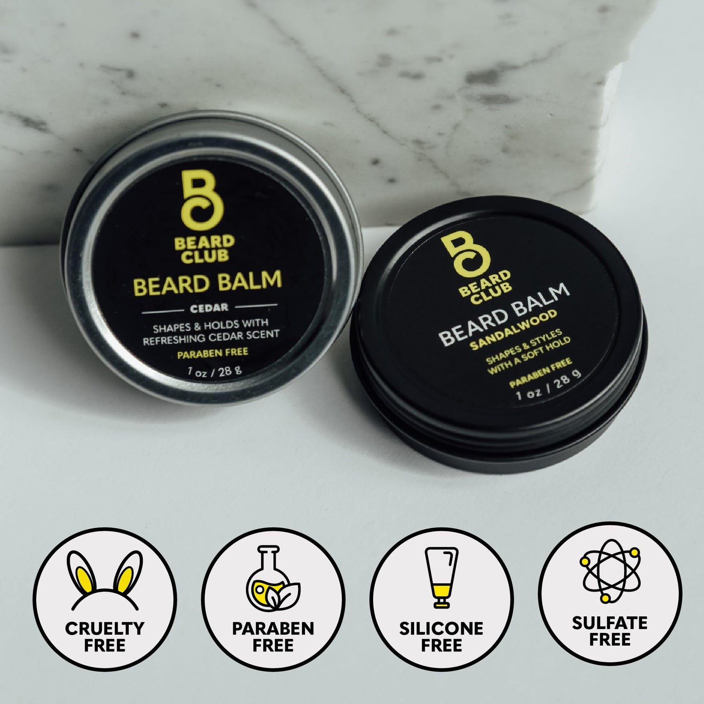 The Beard Club Cedar & Sandalwood Beard Balm - Leave-In Conditioner and Styling Wax for Beard Softening and Moisturizing - 2oz Beauty and Personal Care The Beard Club