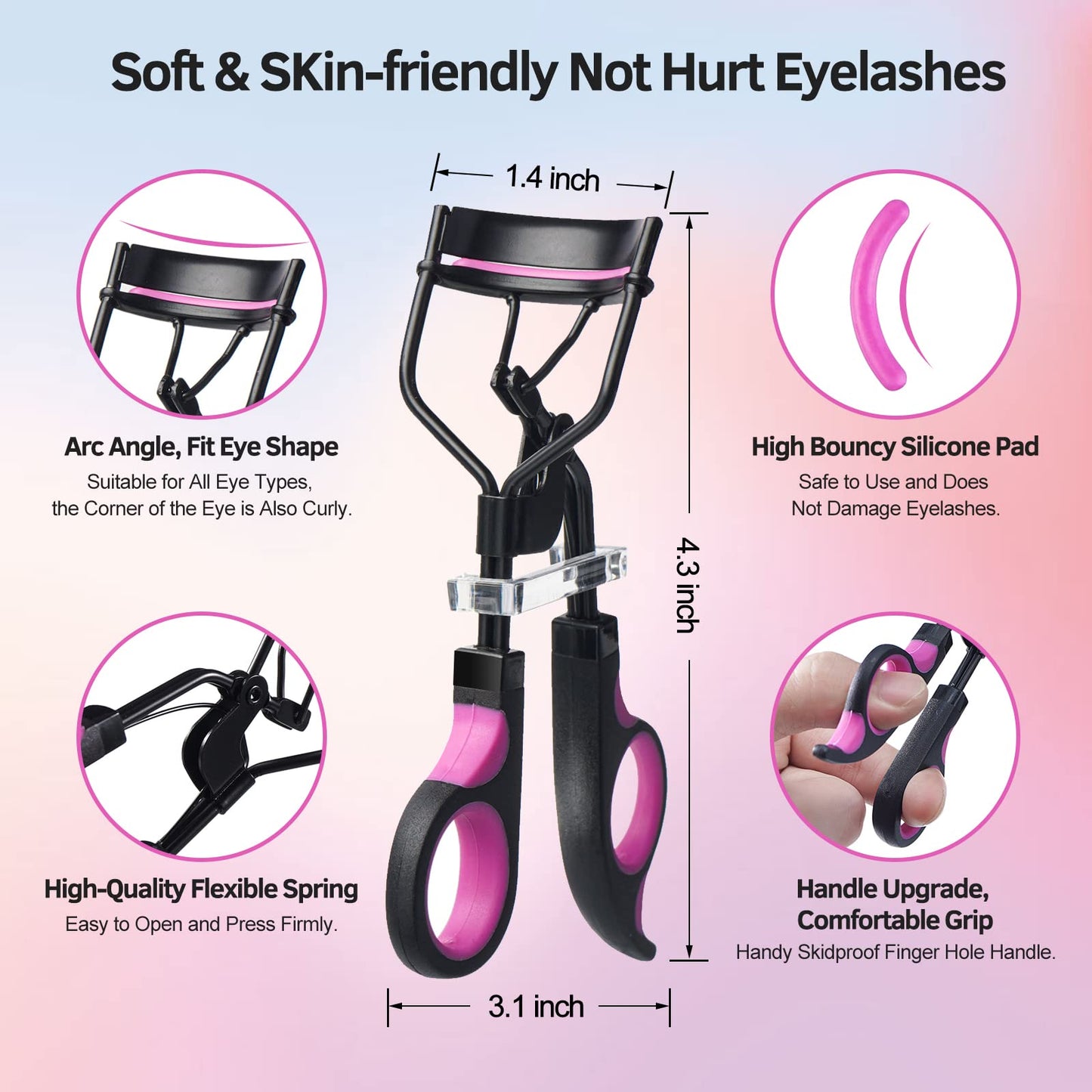Eyelash Curlers Kit for Women w Lash Curler, Eyelash Comb Seperator, 3 in1 Mascara Brushes, Eyelash Extension Tweezers, Foldable Eyebrow Brush Beauty & Personal Care MUIIGOOD