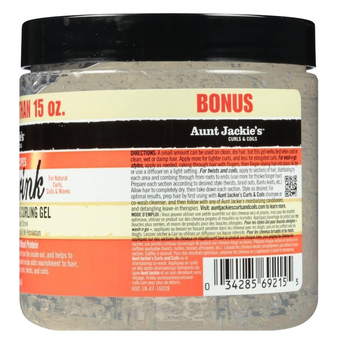 Aunt Jackie's Don't Shrink Flaxseed Elongating Curling Gel, 15 oz (Pack of 2) Beauty & Personal Care Aunt Jackie's