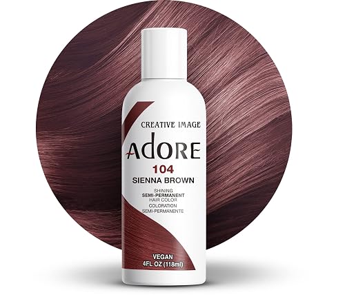 Adore Semi Permanent Hair Color (104 Sienna Brown) | Vegan & Cruelty-Free Brown Hair Dye | No Ammonia, No Peroxide, No Alcohol | 4 Fl Oz Beauty & Personal Care Adore