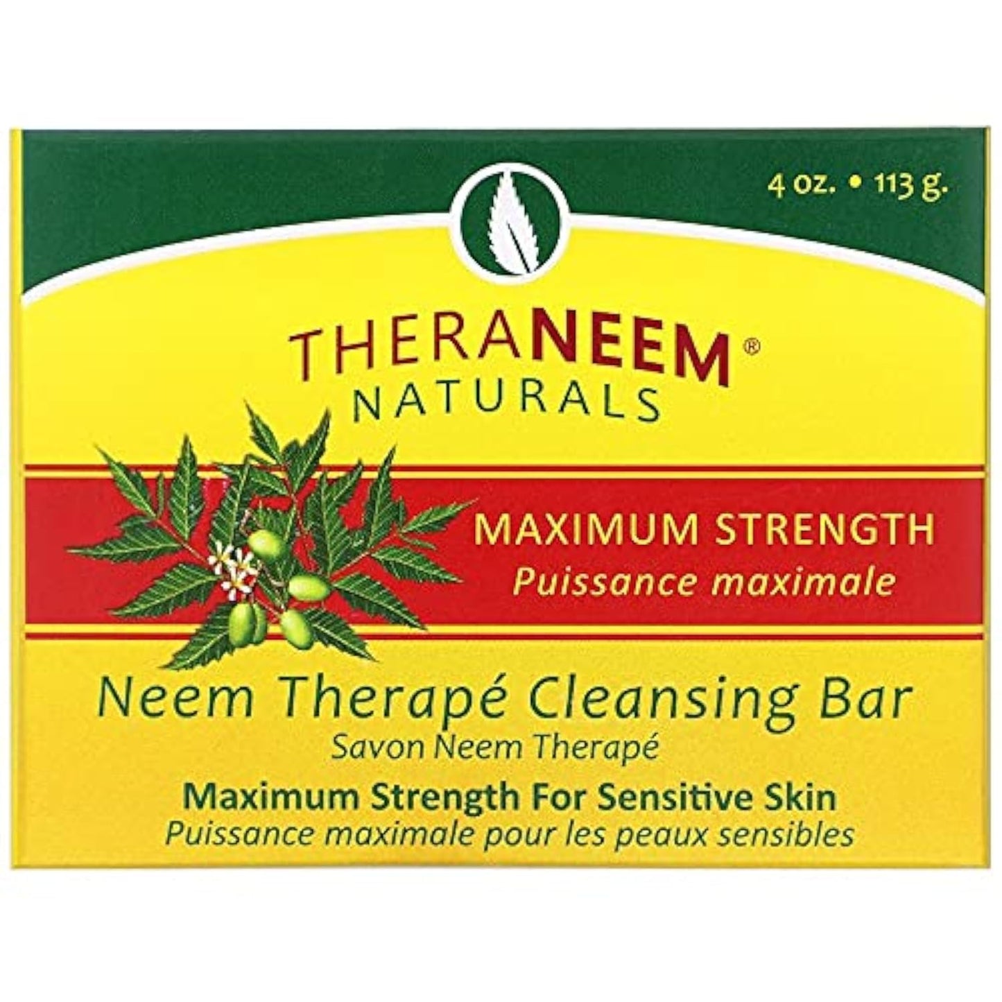 Maximum Strength Neem Oil Soap Organix South 4 oz Bar Soap Beauty & Personal Care TheraNeem Organix