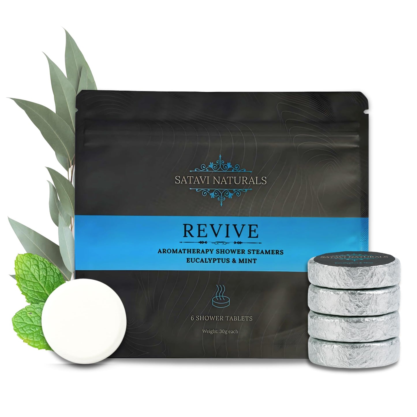 Eucalyptus & Mint Shower Steamers Aromatherapy (6 Pack) - Sinus Relief & Stress Relief Shower Bombs - Natural Essential Oil Spa Tablets, Individually Beauty and Personal Care Satavi Naturals