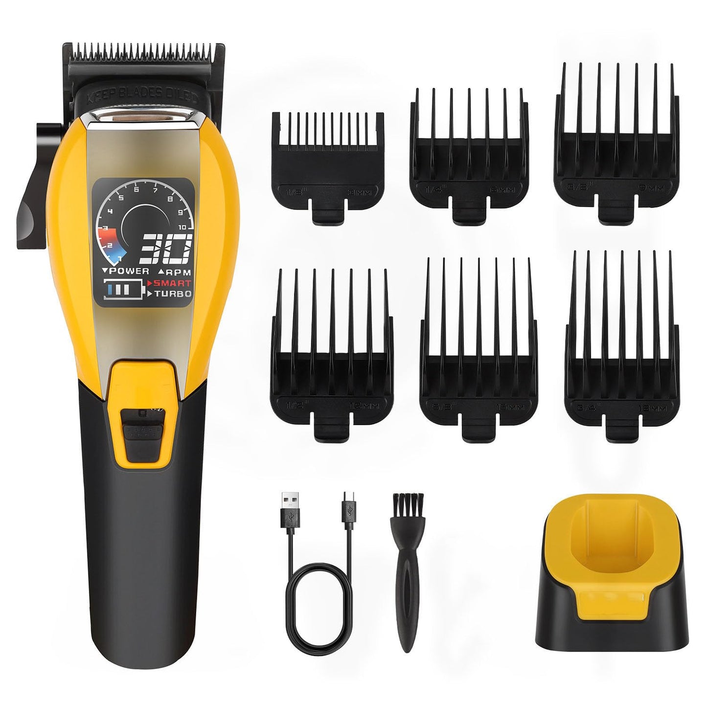 QDKVTNDJZ Quiet Cordless Hair Clippers for Men - High Torque 9000RPM Motor, Low Heat, Professional Trimmer with Charging Dock, Digital Display, 6 Beauty and Personal Care QDKVTNDJZ