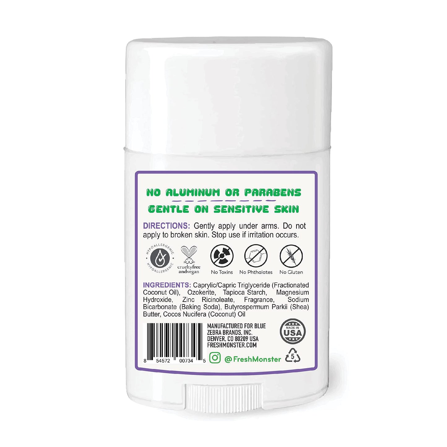 Fresh Monster Natural Deodorant for Kids & Teens I Mom's Choice Gold Award Winner | Aluminum-Free, Paraben-Free, Hypoallergenic I 24-Hour Protection I Beauty & Personal Care Fresh Monster