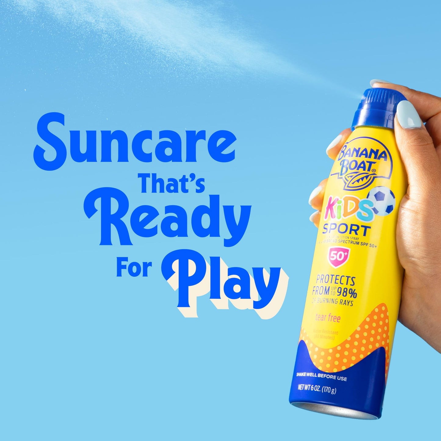 Banana Boat Kids Sport Sunscreen Spray SPF 50, 9.5oz, Childrens Sunscreen, Spray On Sunscreen SPF 50, Family Size Sunscreen, 9.5oz Beauty & Personal Care Banana Boat
