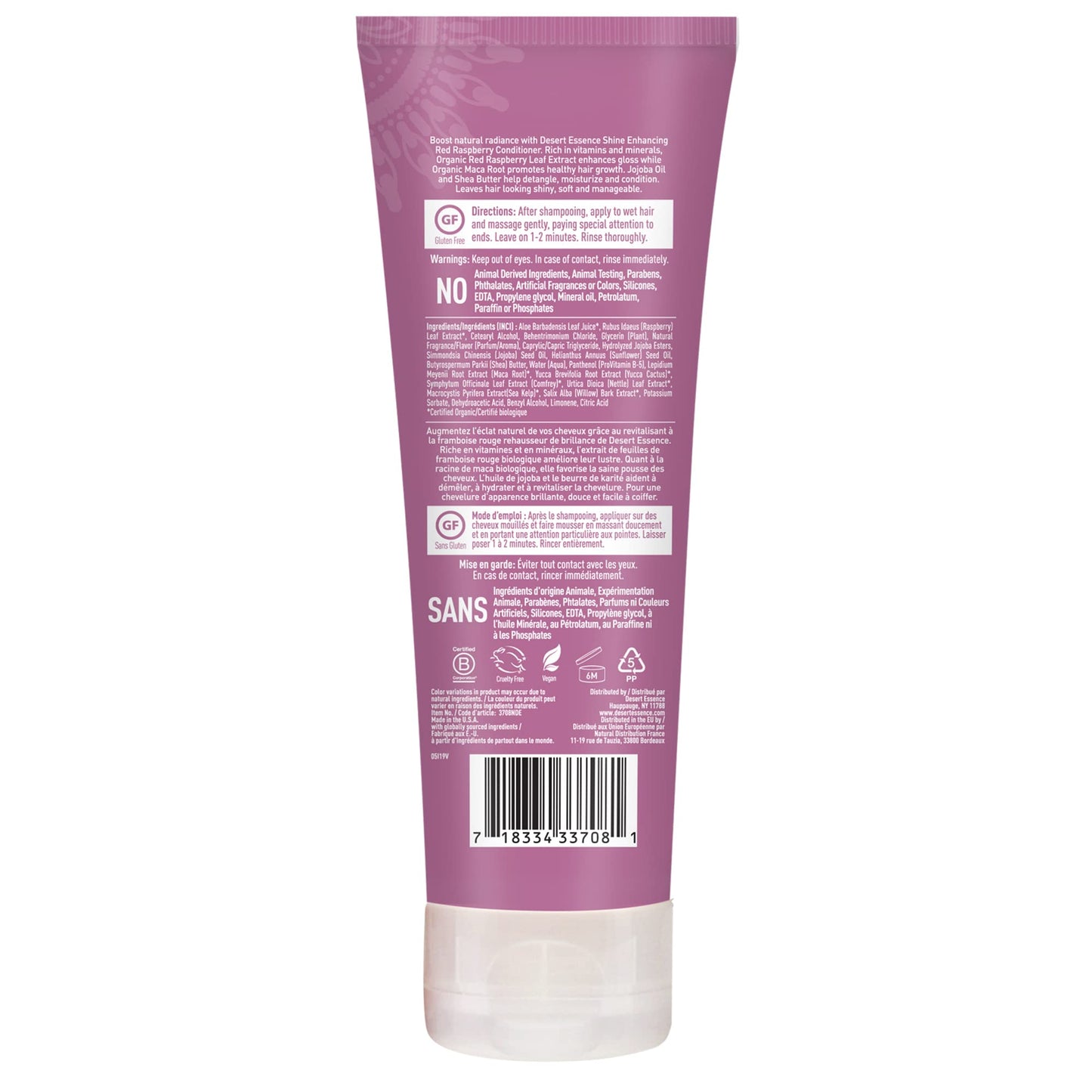 Desert Essence Red Raspberry Shampoo and Conditioner Bundle With Aloe Leaf Juice, Jojoba, Vitamin B-5 and Shea Butter, 8 fl. oz. and 8 fl. oz. Each Beauty & Personal Care Desert Essence