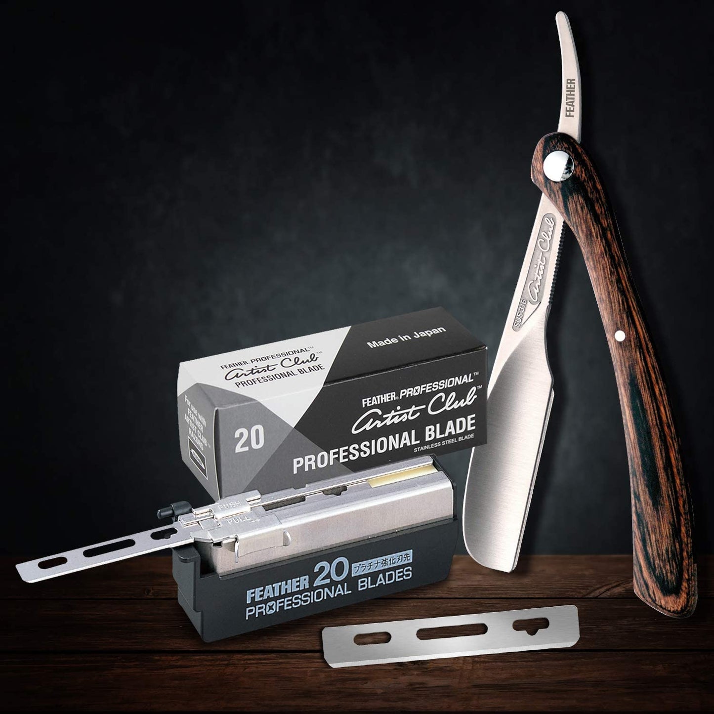 Feather Artist Club Professional Razor Blades - Single Straight Edge Replacement Blades for Full-Face Shaving, Beard Edging & Line-Ups - For Barbers Beauty and Personal Care Feather