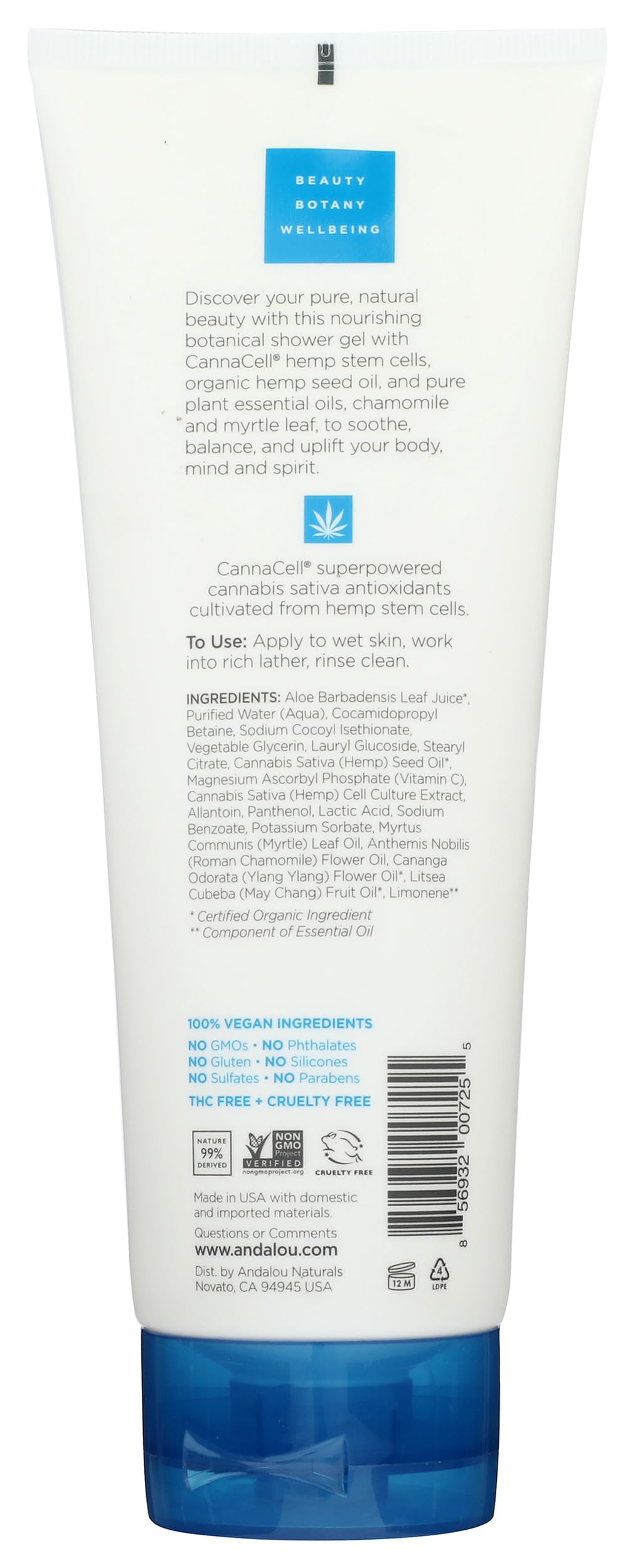 Andalou Naturals CannaCell Shower Gel, Harmony, 8 Ounces Beauty & Personal Care Andalou Naturals