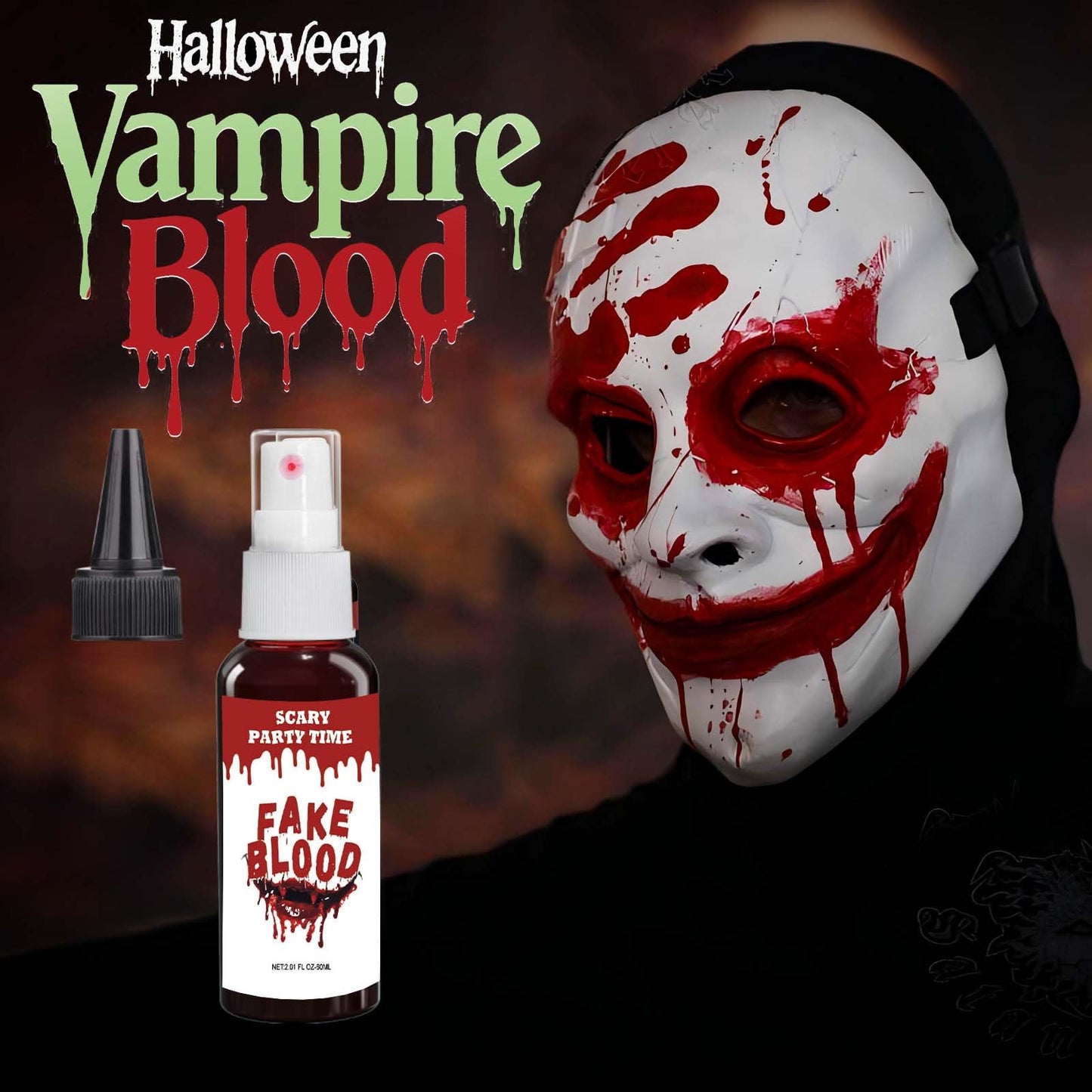 Fake Blood Splatter,2.01FL.OZ Vampire Blood Makeup,Halloween Fake Blood Spray Eye Blood Drops Body Paint?Blood Splatter for Clothes,Halloween Zombie Beauty & Personal Care TUHPIBK