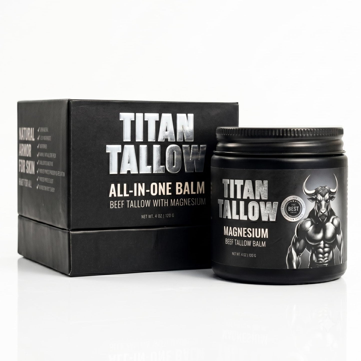 Titan Tallow Balm for Face and Body with Magnesium - Grass-Fed, Grass-Finished Beef Tallow Moisturizer with Manuka Honey, Jojoba Oil, Rosehip Oil Beauty & Personal Care Titan Tallow