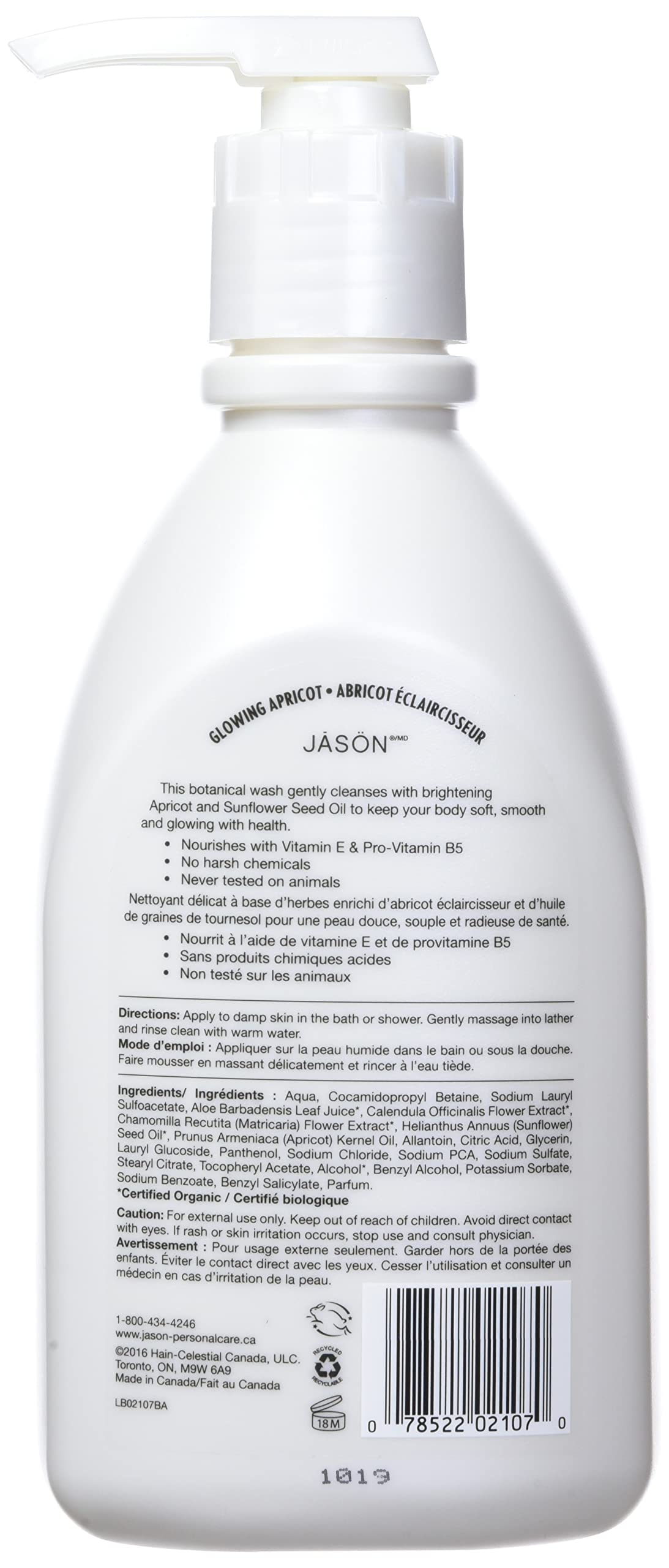 JASON NATURAL PRODUCTS BODY WASH,APRICOT SATIN, 30 FZ Beauty & Personal Care JASON