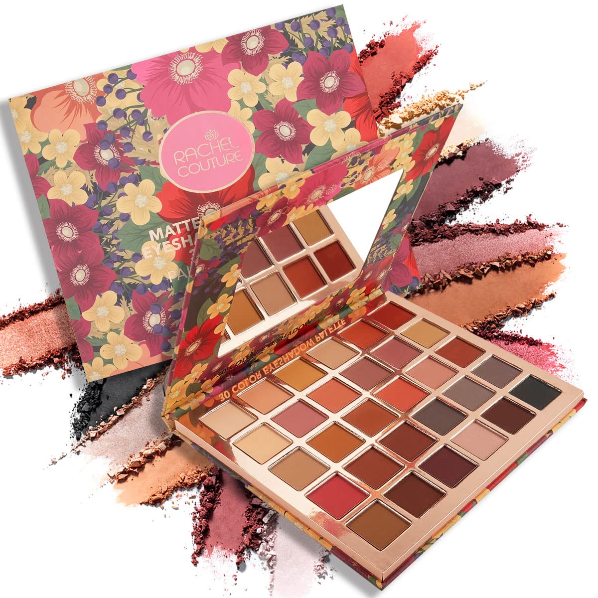 Rachel Couture Eyeshadow Palette with Natural Ingredients & Pure Pigments | Vegan & Cruelty-Free | Infused with Natural Botanical Extracts - 30 Colors Beauty & Personal Care Rachel Couture