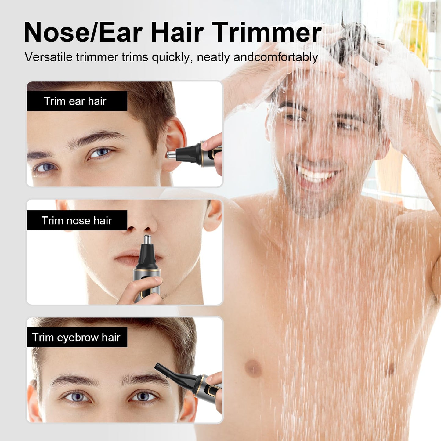 XOOMRSCP Nose Hair Trimmers for Men?Rechargeable Hair Trimmer 2 in 1 Painless Multifunctional Ear and Nose Hair Trimmer with IPX7 Waterproof Dual Edge Beauty and Personal Care XOOMRSCP