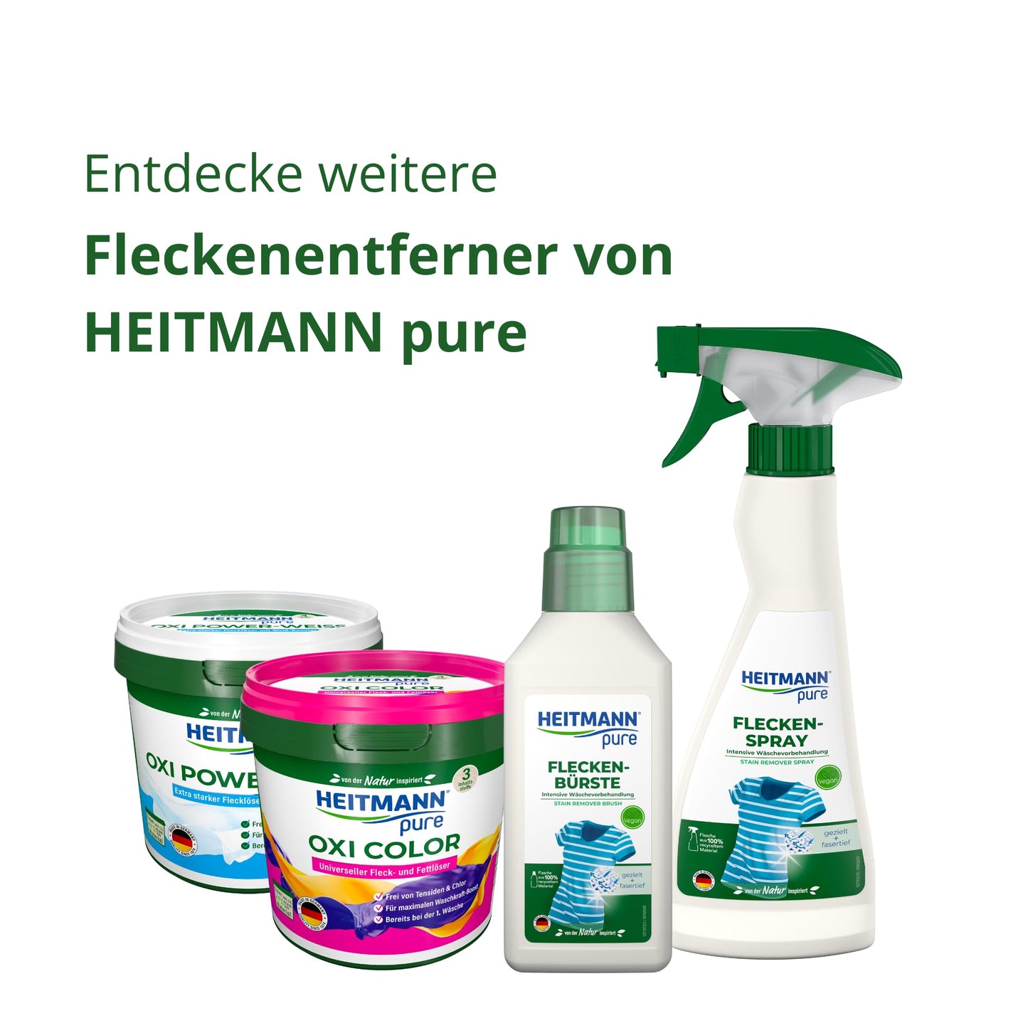 HEITMANN pure Vegan Stain Brush 250ml (8.45 oz) - Stain Remover with Vegetable Soap | Made in Germany Beauty & Personal Care HEITMANN pure