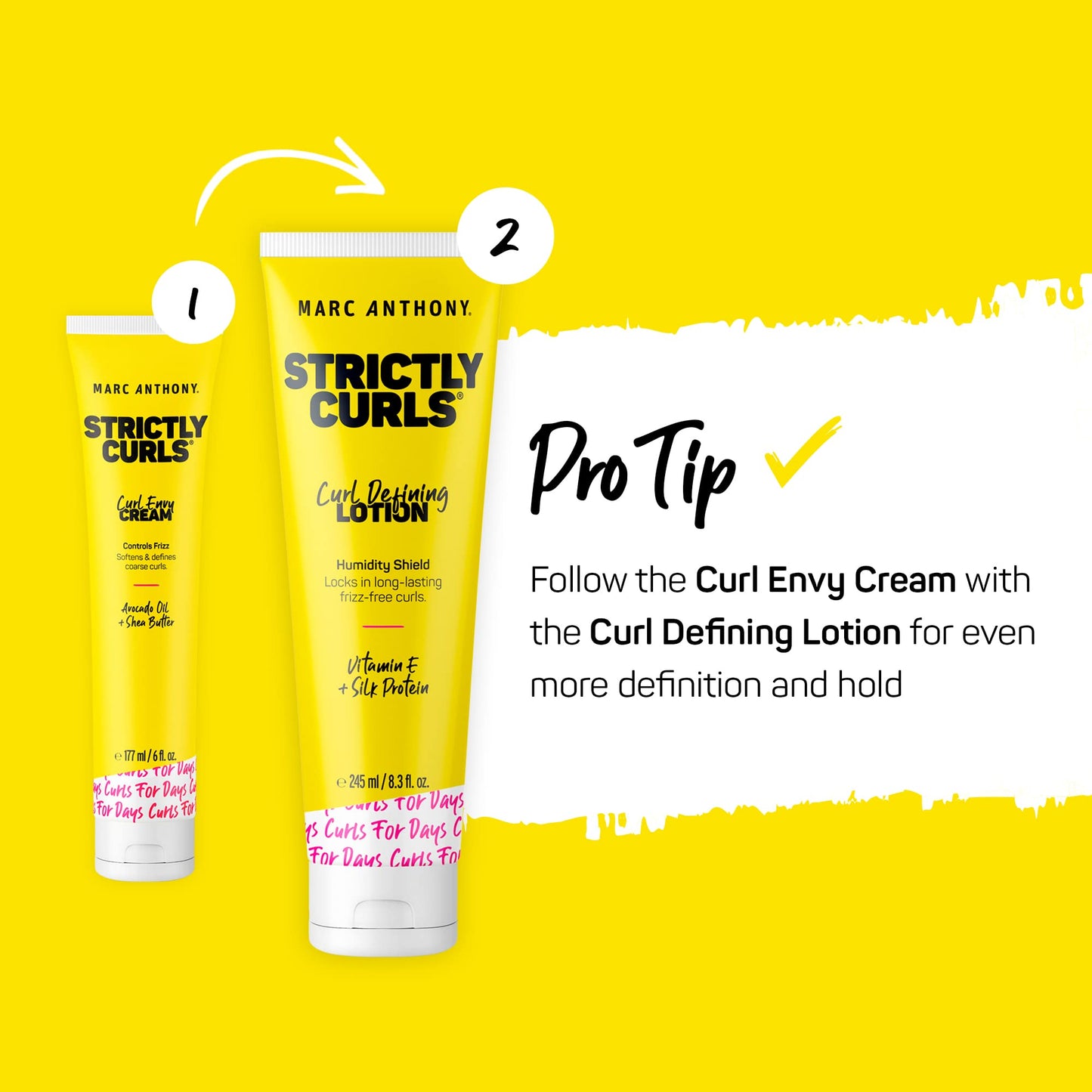 Marc Anthony Curl Defining Lotion, Strictly Curls - 2 Pack - Silk Protein & Vitamin E Hair Gel for Dry Damaged Curly Hair - Sulfate-Free Moisturizing Beauty & Personal Care Marc Anthony
