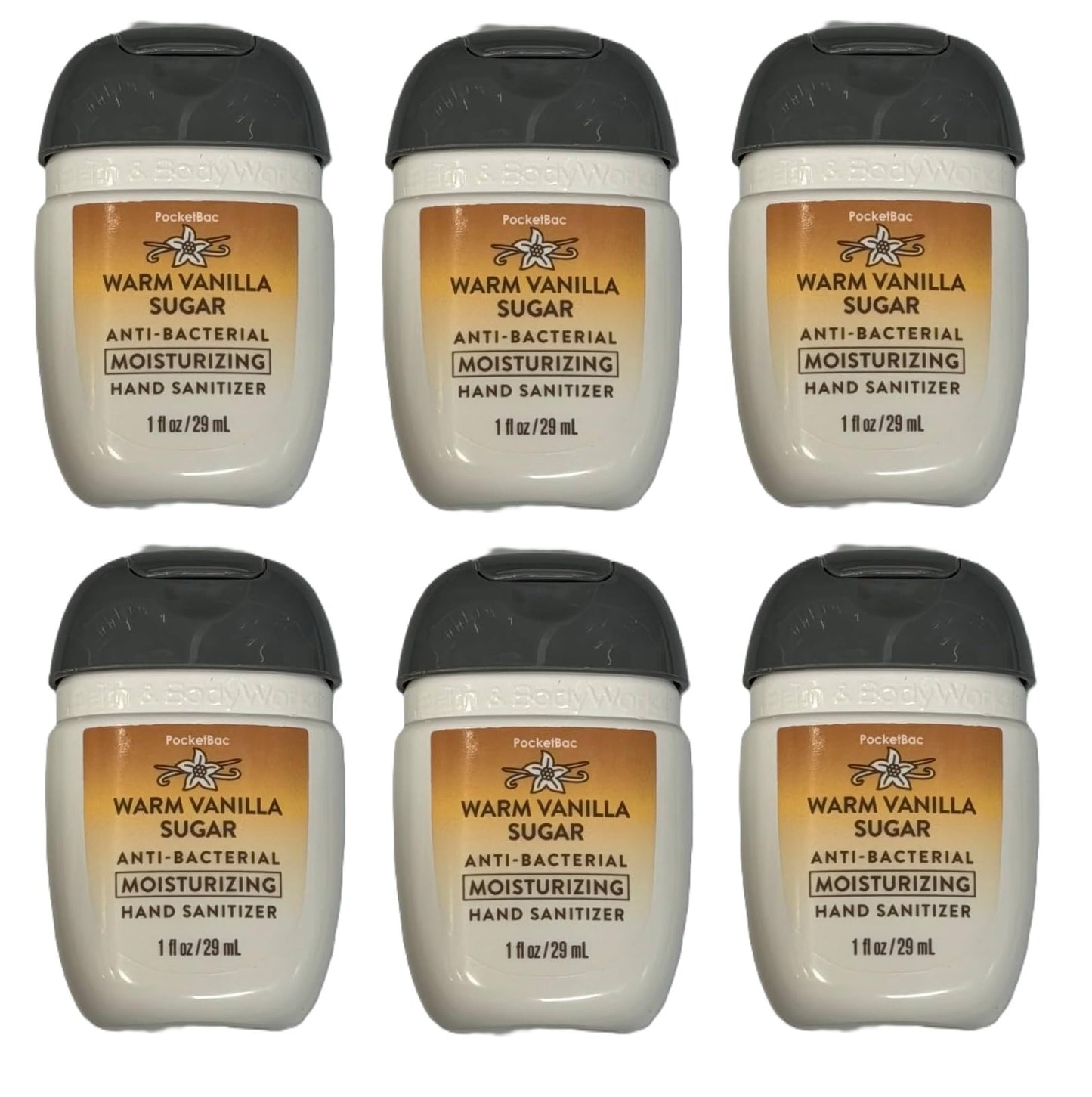 Bath and Body Works Classic and Seasonal Scents Pocketbac Hand Gel - Pack of 6-1 oz each (Warm Vanilla Sugar Moisturizing 2026 Edition) Beauty & Personal Care Bath & Body Works