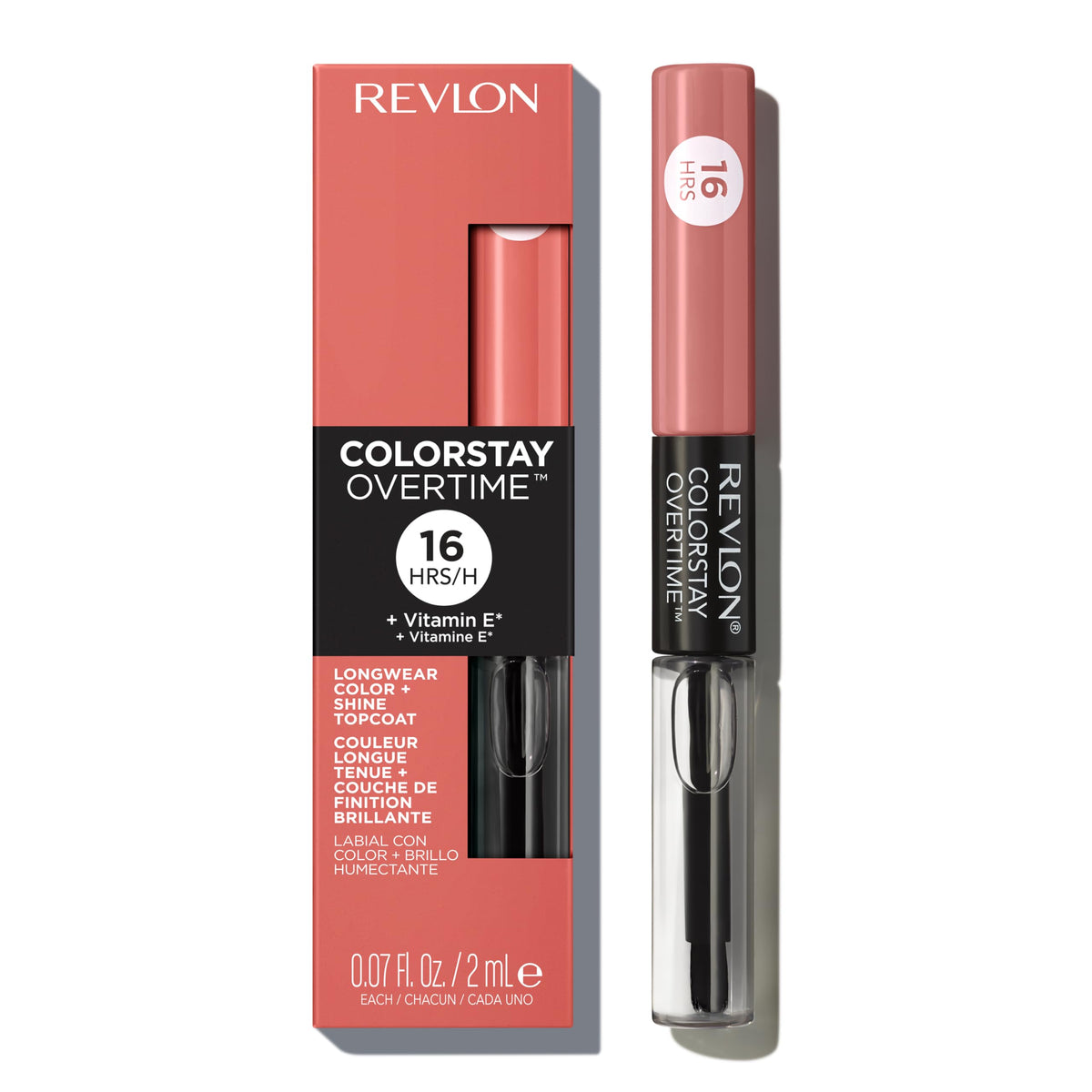 Revlon Liquid Lipstick with Clear Lip Gloss, ColorStay Overtime Lipcolor, Dual Ended with Vitamin E, 510 Boundless Nude, 0.07 Fl Oz Beauty & Personal Care REVLON