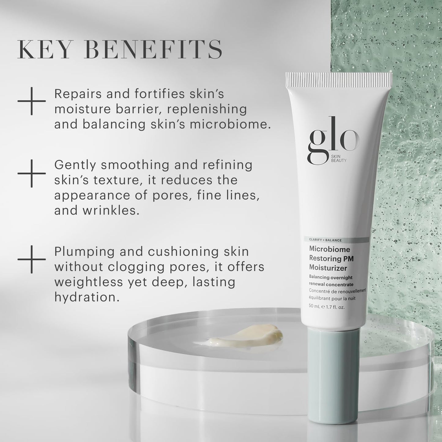 Glo Skin Beauty Microbiome Restoring PM Moisturizer - Oil Free Nighttime Gel-Cream for Acne-Prone Oily Skin, Repairs Skin’s Moisture Barrier, Reduces Beauty & Personal Care Glo Skin Beauty