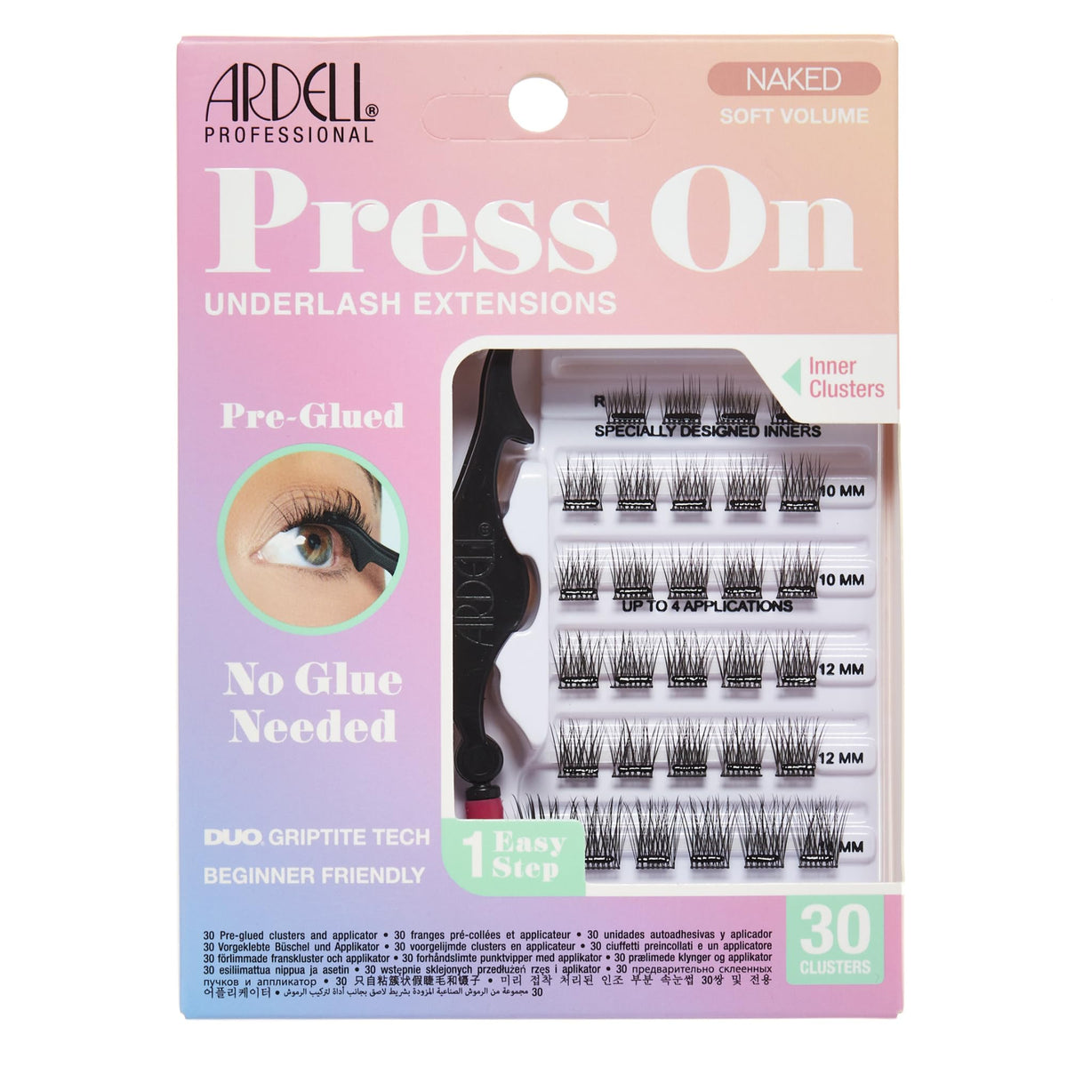 Ardell Press On Lashes, Naked Soft Volume, Pre Glued Lash Clusters, 30 ct