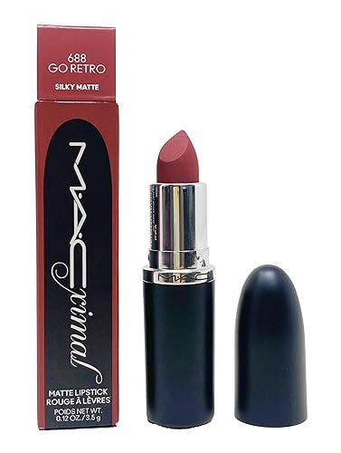 MAC Ximal Silky Matte Lipstick - 688 Go Retro (Muted peachy pinky brown) .12 Oz / 3.5 g Beauty & Personal Care MAC