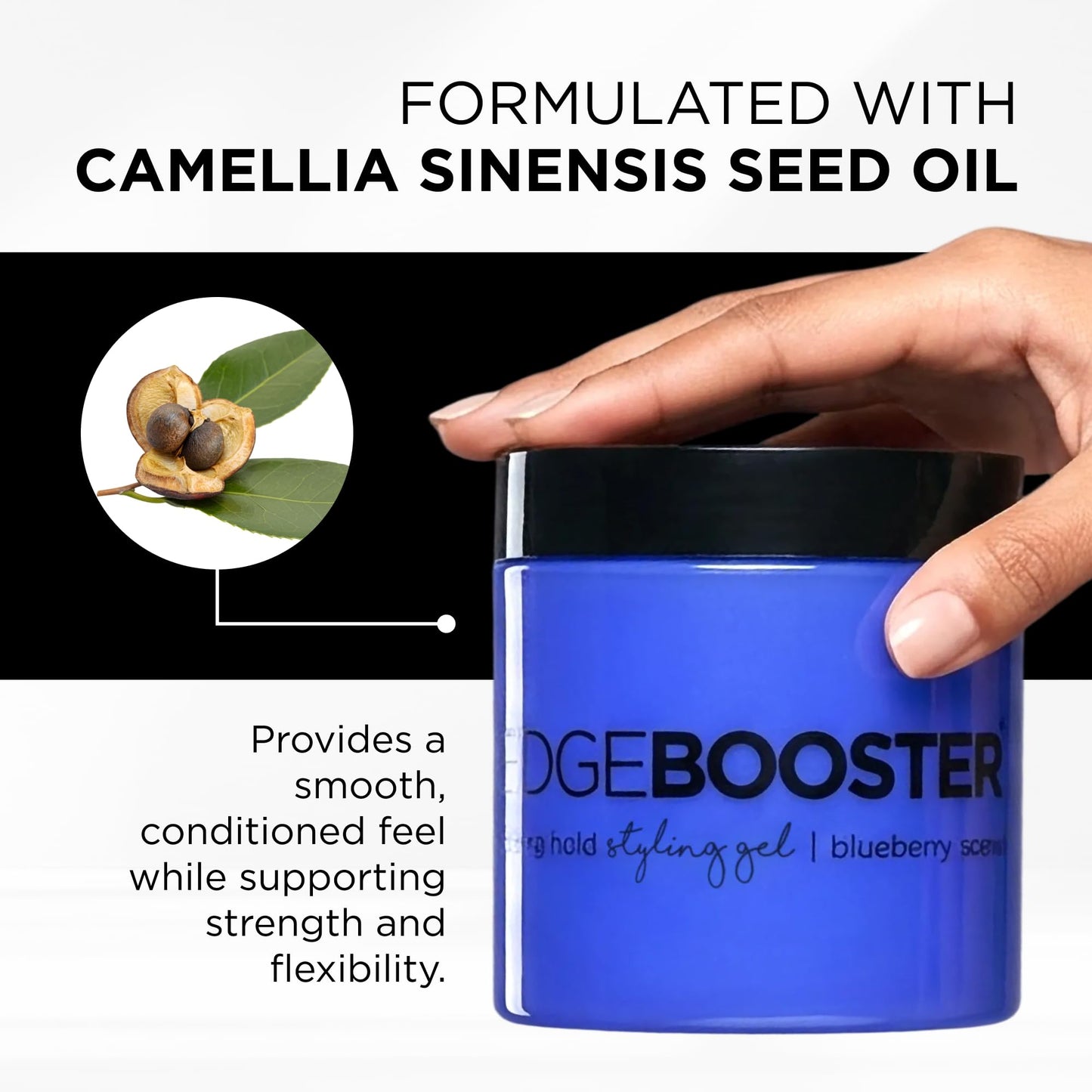 Style Factor EDGE BOOSTER® Strong Hold Styling Gel | Alcohol-Free Hair Gel with Camellia Sinensis Seed Oil for Curly, Wavy & Sleek Styles | Frizz Beauty & Personal Care Style Factor