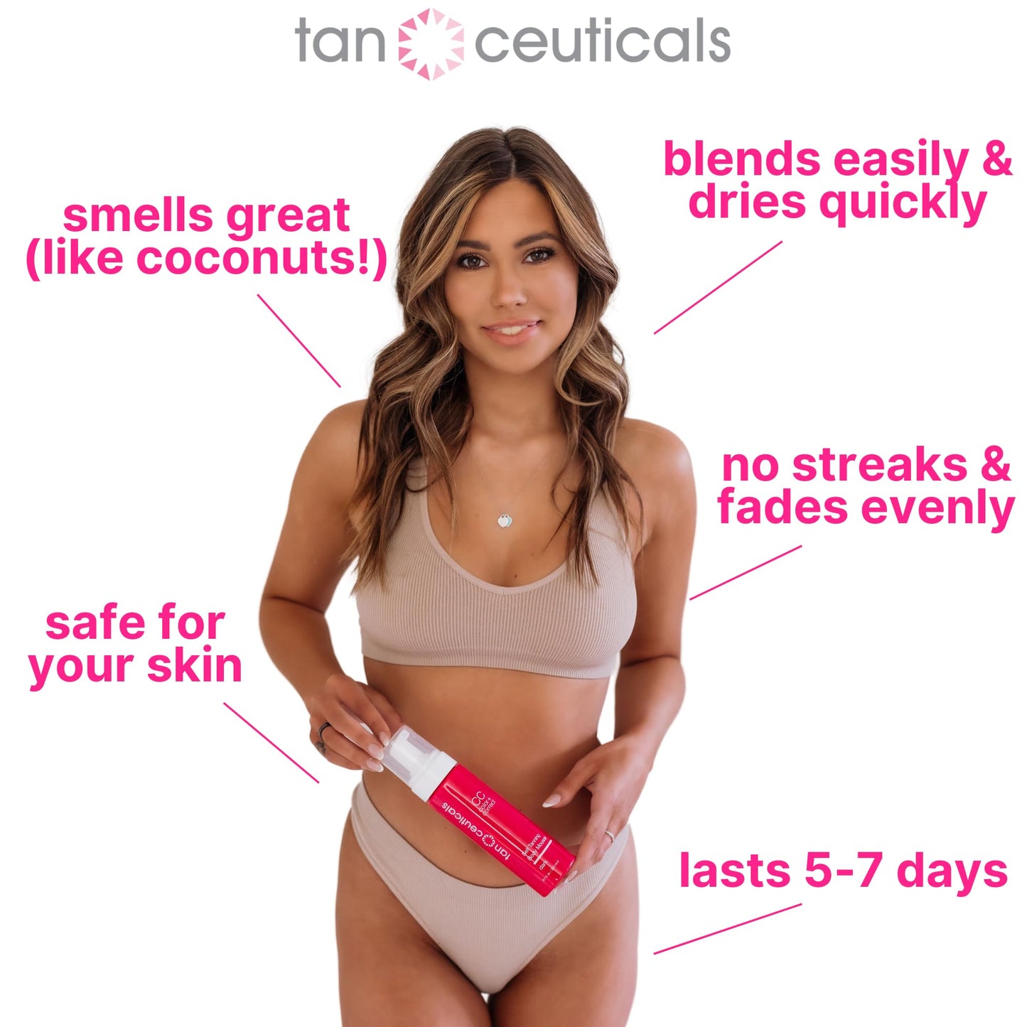 Tanceuticals CC Self Tanning Body Mousse - Dark Self Tanner - Color Correcting & Natural-Looking - Healthy Ingredients & Fresh Coconut Scent Give Beauty & Personal Care Tanceuticals