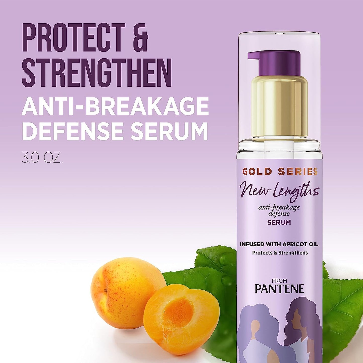 Pantene Gold Series New Lengths Anti-Breakage Defense Serum, Infused with Apricot Oil, Protects & Strengthens, for Natural, Textured, Curly, Coily Beauty & Personal Care Pantene