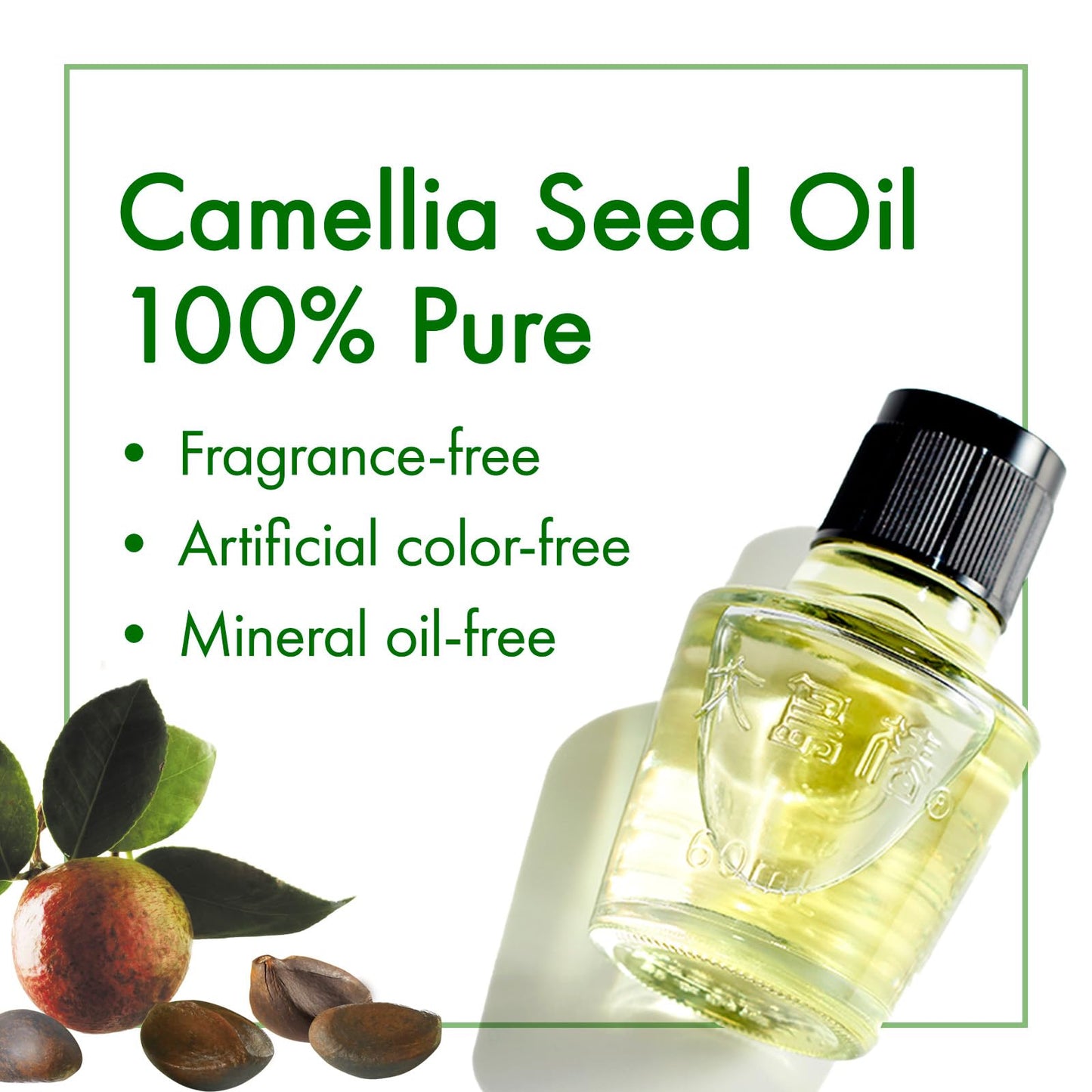 Oshima Tsubaki Camellia seed Oil - English Packaging for US - 100% Pure and Natural, Plant-Based, Single-Ingredient, Moisturizing for Hair, Face Beauty & Personal Care Oshima Tsubaki