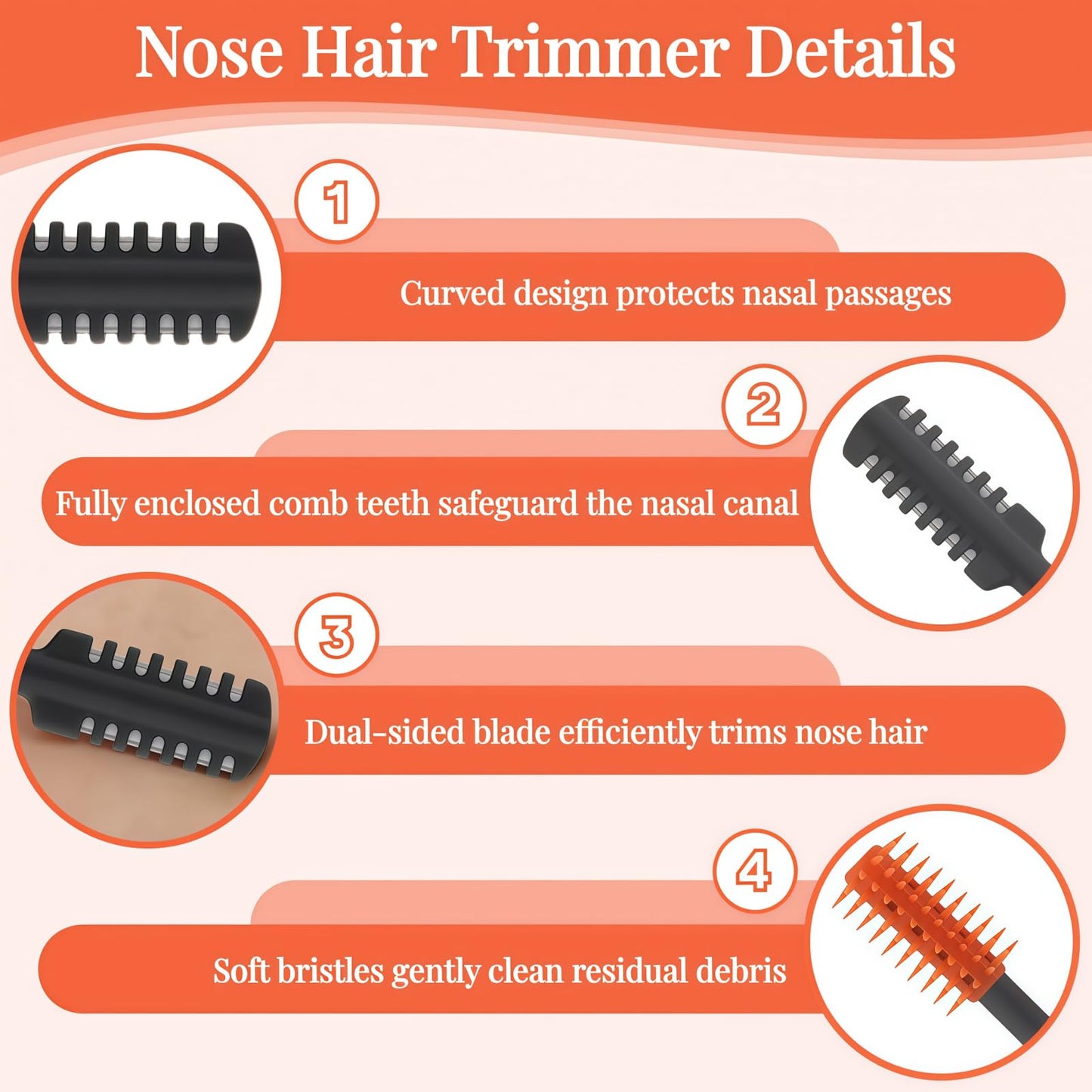 KTBKGV 2026 Upgraded 2-in-1 Nasal Hair Cutter, 360° Rotating Double-Sided Blade, Washable Portable Grooming Tool for Men & Women, Travel Essential Beauty and Personal Care KTBKGV