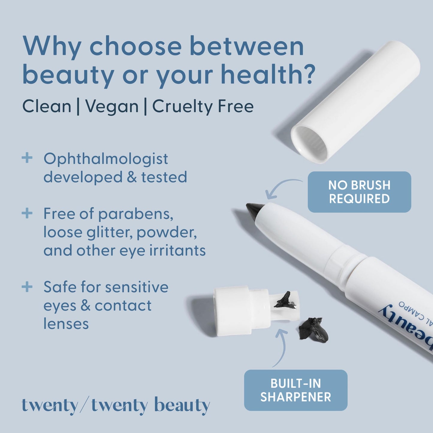 twenty/twenty beauty Visionary Eye Shadow Stick - Shimmer Cream Eye Shadow Pencil - Safe for Sensitive Eyes - Ophthalmologist Developed - Vegan Beauty & Personal Care twenty/twenty beauty