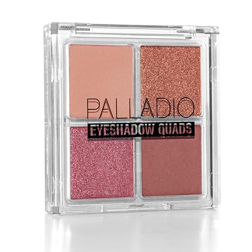 Palladio Eyeshadow Quads, Velvety Pigmented Blendable Matte, Metallic & Shimmer Finishes, Creamy Formula, Four Way Quad Eye Shadow Palette, Talc-Free Beauty & Personal Care Palladio